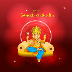 Happy Ganesh Chaturthi Festival Greeting Card Design