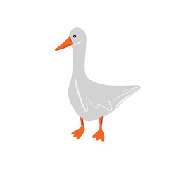 Cartoon gray goose hand drawn, childrens illustration cartoon style 