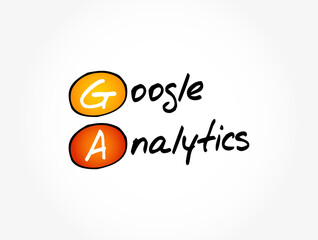 GA - Google Analytics acronym, business concept background - obrazy, fototapety, plakaty