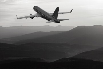 Fototapeta na wymiar Airlines Jet at International Airport in sky background