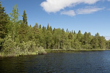 View of Bolshoe Karzino Lake. Bolshoy Solovetsky Island. Russia.