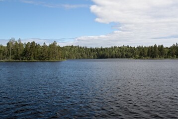 View of Bolshoe Karzino Lake. Bolshoy Solovetsky Island. Russia.