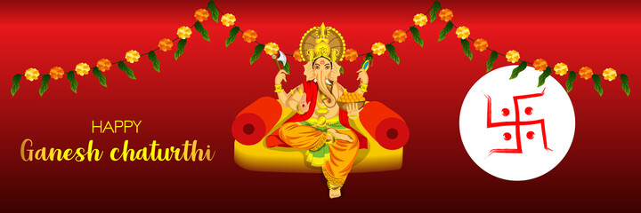 Happy Ganesh Chaturthi Festival Banner