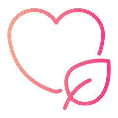 love leaf gradient icon