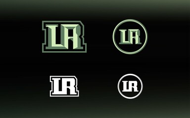 Initials LR logo with a bright color is suitable for E sports teams and others