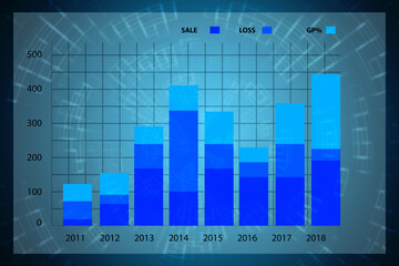 Business Growth graph on technology background, Futuristic raise arrow chart digital transformation abstract technology background. Big data and business growth currency stock and investment economy	