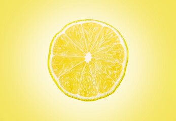 Sliced fresh ripe lemon fruit