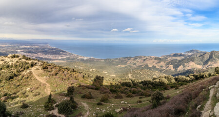 Vue depuis la Tour de la Massane à Argelès dans le sud de la France