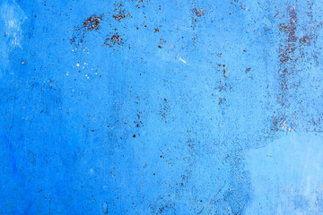 Blue iron wall  paint blue background  indigo color abstraction