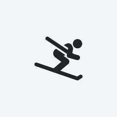 Ski vector icon illustration sign