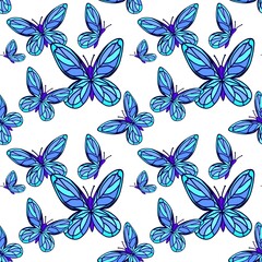Fototapeta premium seamless pattern with butterflies