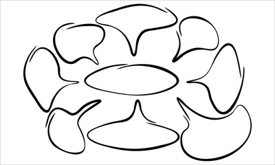 various kinds of sketches that are shaped like round or other