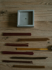 Tibetan incense sticks for spiritual growth. Buddhism tradition of aroma fulfillment