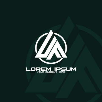 Letter UF triangle logo design vector