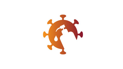 Obraz premium creative covid-19 coronavirus antibacterial bottle logo vector symbol