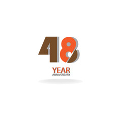 48 th anniversary event party. Vector illustration. numbers template for Celebrating.