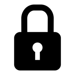 Vector Padlock Glyph Icon Design