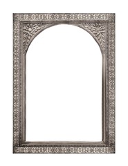 Silver frame for paintings, mirrors or photo isolated on white background