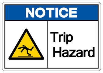 Fototapeta premium Notice Trip Hazard Symbol, Vector Illustration, Isolate White Background Label. EPS10