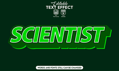 Editable text effect scientist