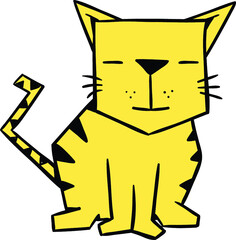 cartoon geometric cute cat