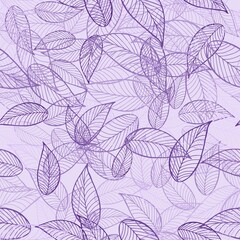 Elegant delicate pirple leaves seamless pattern as nice background, simple vector illustration for packaging and fabric
