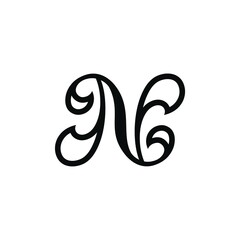 letter N logo icon design modern minimal style illustration