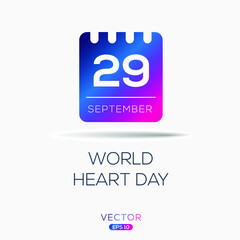Creative design for (World Heart Day), 29 September, Vector illustration.