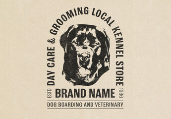 Dog Care Center Logotype Design for Shop Grooming Training Food or Veterinary Clinic