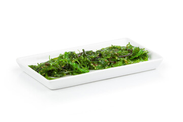 Seaweed ration plate on white background. Asian food