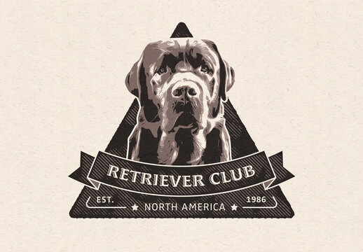 Labrador Retriever Dog Head Silhouette Slogan Logo Design for Grooming Training or Veterinary Clinic