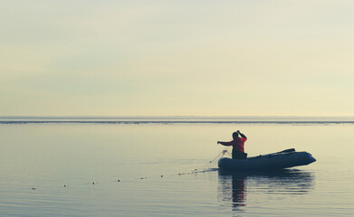 Fototapeta na wymiar fisherman on a boat