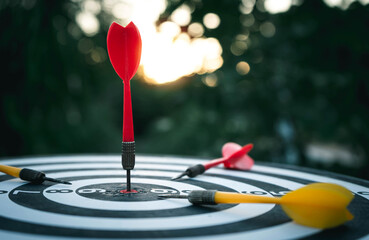 Success goals Targeting the business concept. The concept of starting a new business that goes better, business development to success target concept.