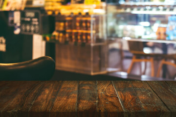 Empty coffee table in coffee shop.
