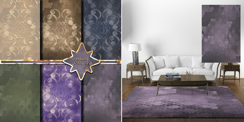 Collection shabby texture, wallpaper, banner, background with classic patterns. shabby texture with a classic ornament. Collection patterns for textile, carpet, towels