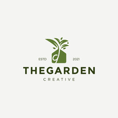 house garden logo design vector illustration