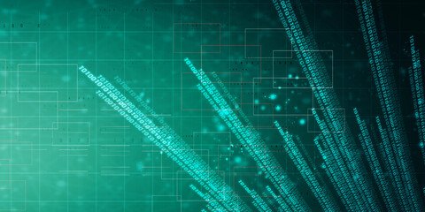 2d illustration Abstract futuristic electronic circuit technology background
