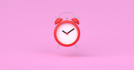 Obraz premium Alarm clock on isolated background, concept of time, modern minimal style. 3d rendering