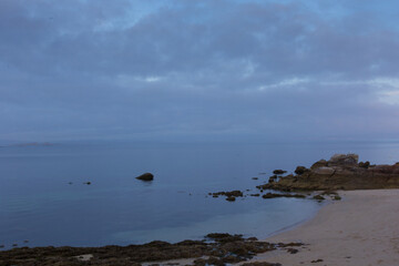 Cloudy day in the Atlantic Ocean, tranquility, reflection