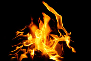 Fototapeta premium Abstract fire flame. Fire flames on black background.