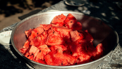 Large bowl of watermelon