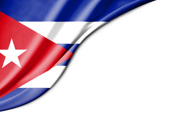 Cuba flag. 3d illustration. with white background space for text