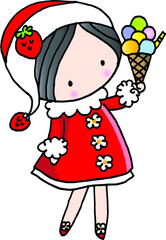 vector cartoon beautiful girl with toys heart shape