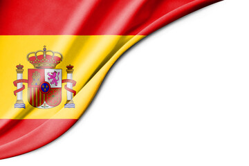 Spain flag. 3d illustration. with white background space for text.