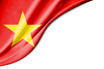 Vietnam flag. 3d illustration. with white background space for text