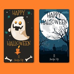 Happy halloween design for social media stories template