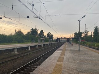 railway in the evening