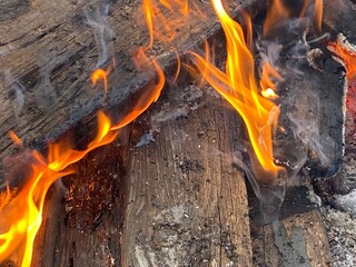 fire in the fireplace