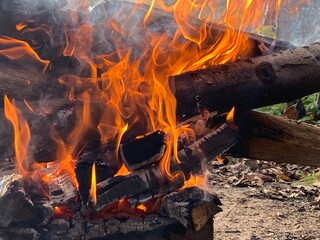 fire in the fireplace