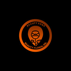 Vector design element and icon in linear style - flax seed oil - healthy vegan food. Organic butter ingredient. Logo sign